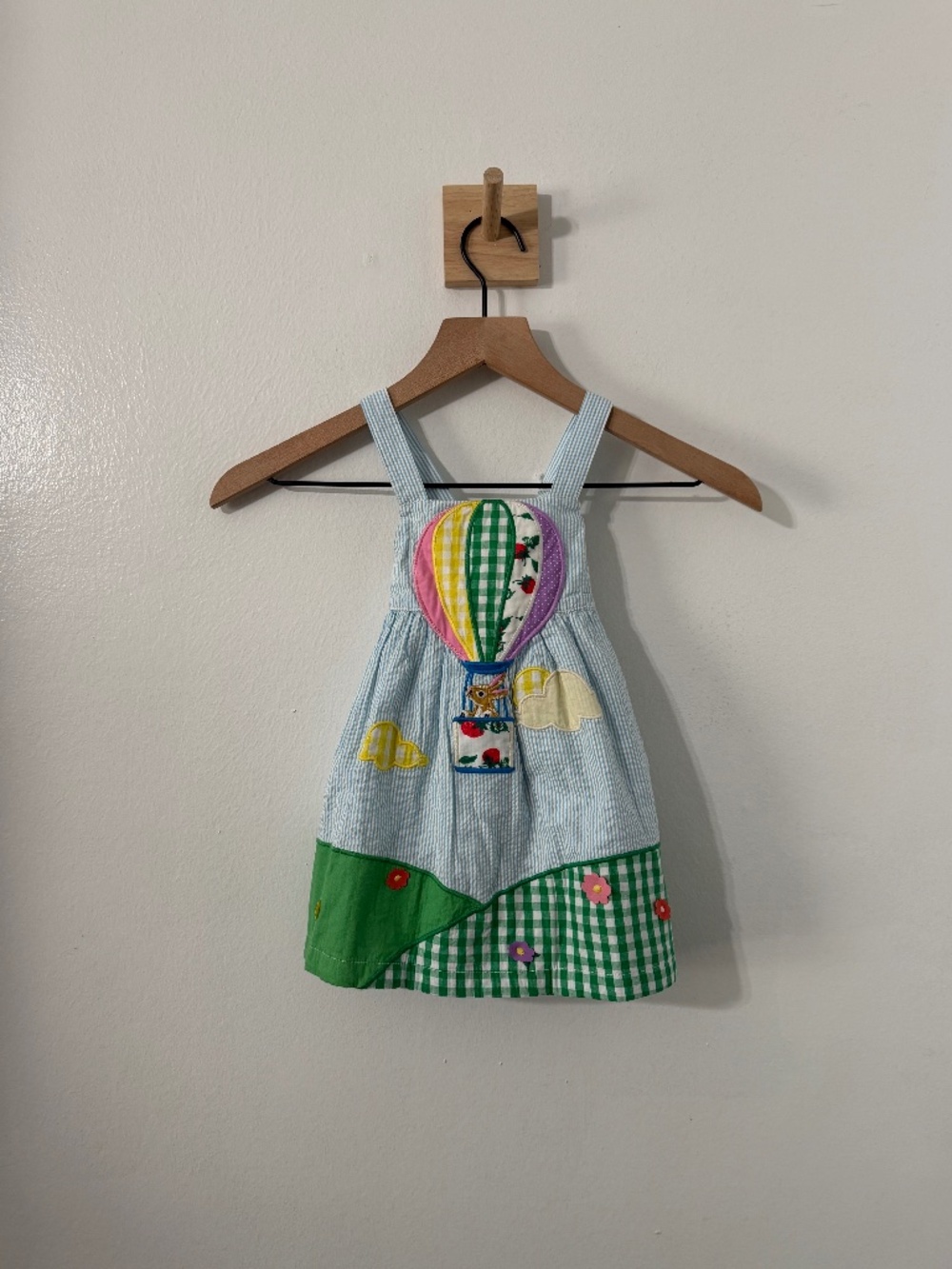 Baby Boden Hot Air Ballon Pinnie Surfboard Blue Ticking Balloon Sz 12-18 Mo NWT